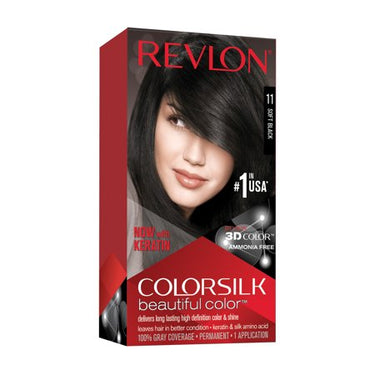 Revlon ColorSilk Soft Black #11 - Ammonia-Free Permanent Hair Color - ANNS BEAUTY SUPPLY